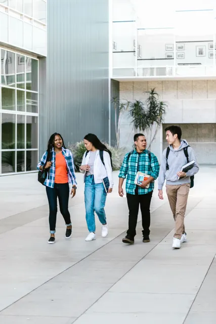 Students walking together on campus